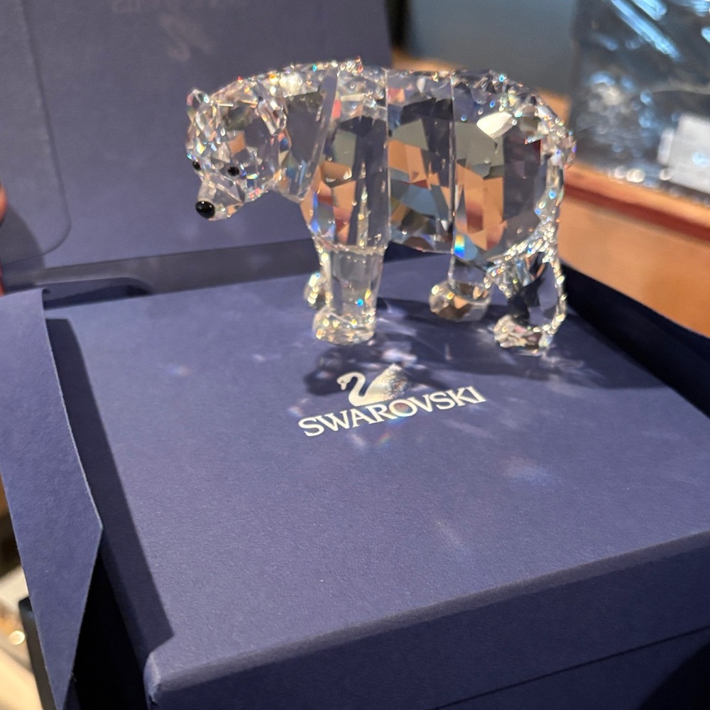 Swarovski Crystal mother Bear with Silver Accents
